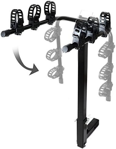 Auto Dynasty 2 Inches Hitch Fold-Up Mount Rear Trailer Bicycle/Bike Rack Carrier Storage (Powdered Coated Black)