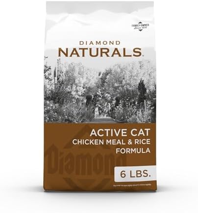 DIAMOND NATURALS Indoor Adult Dry Cat Food, Chicken & Rice, 18lb | With Real Chicken for Great Taste | Omega Fatty Acids to Help Support Skin & Coat Health | Taurine for Heart & Eye Health