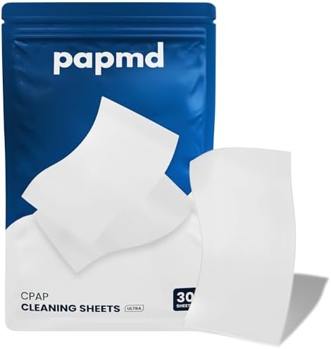 PAPMD CPAP Dissolvable Cleaning Sheets Pro, Light-Moderate Buildup | 30 PCS | Unscented & Dissolvable CPAP cleaning supplies for mask, hose & chamber. Unscented soak & rinse — no scrubbing, no residue.