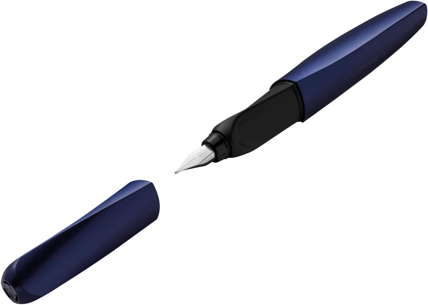 Pelikan Twist Fountain Pen with 1 Ink Cartridge, Medium Nib, Silver, Boxed (947101)