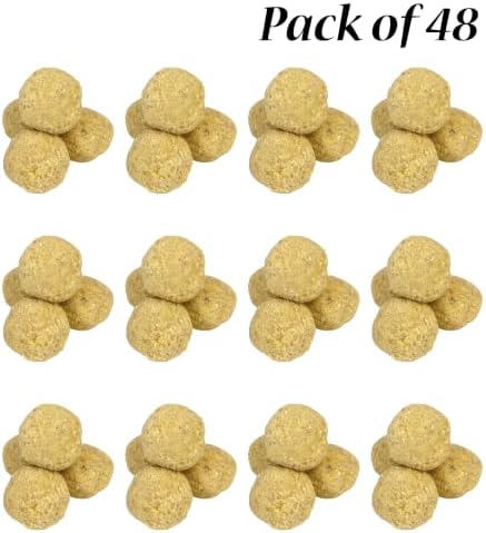 BestNest Wildlife Sciences Insects & Nuts Suet Balls – 48 Count (12 Packs of 4) – High-Energy Bird Food with Mealworms