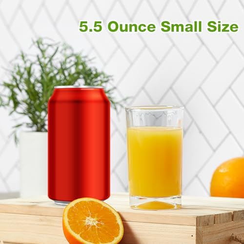 Mfacoy Small Juice Glasses Set of 6, 5.5-ounce Glass Cups, Heavy Base Small Drinking Glass Set, Clear Cups, Thick and Durable Shot Glasses