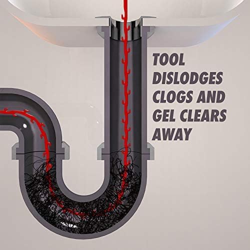 Drano Snake Plus Tool and Gel System, Drain Snake with Drain Clog Remover Gel, Unclogs and Removes Hair and Blockages