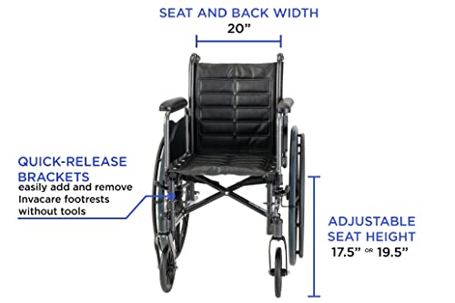 Invacare Series Tracer EX2 Standard Folding Wheelchair for Adults with 18" Seat Width and Footrests & Full Arms
