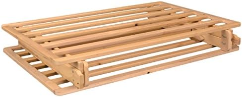 Fold Platform Bed - Queen Bed Frame - Unfinished Wood Bed Frame - Foldable Bed Queen - Natural, Minimalist Bed - Easy Assembly, No Box Spring Needed - Solid Wood Fold Up Queen Platform Bed