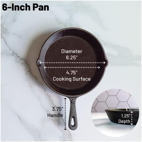 12 Inch Round Large Pre-Seasoned Cast Iron Skillet