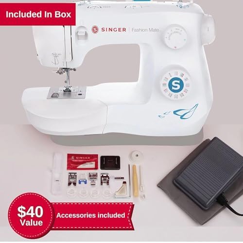 SINGER Fashion Mate™ 3342 Lightweight & Portable Sewing Machine with Accessory Kit | 32 Built-In Stitches, Free Arm, Full Metal frame
