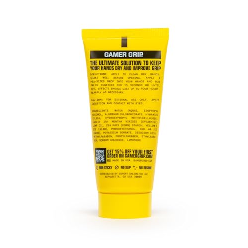 Gamer Grip Gaming Cream for Sweaty Hands | Chalk-Free Liquid Formula, Improve Performance, Control & Precision, Made in USA