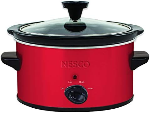 NESCO SC-150R, Oval Slower Cooker, Red, Ceramic, 1.5 quart, 120 watts