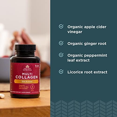 Ancient Nutrition Hydrolyzed Multi Collagen Peptides Capsules, Gut Restore