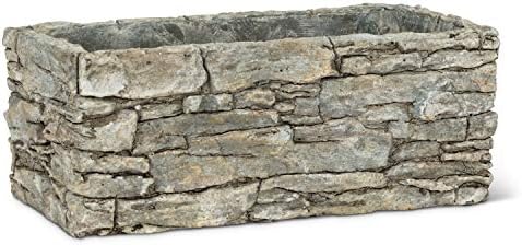 Abbott Collection Medium Rectangle Stack Stone Planter - Cement (5x10 L)