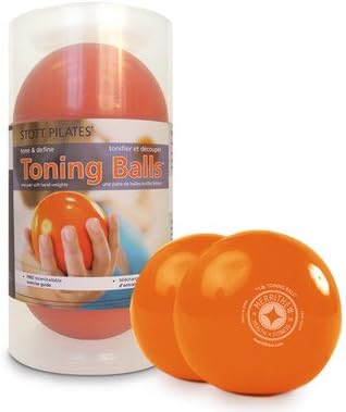 STOTT PILATES Toning Ball, Two-Pack (Orange), 1 lbs / 0.45 kg Each