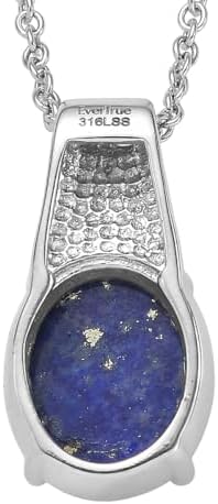 Lapis Lazuli 6.10 ctw Pendant Necklace in Stainless Steel 20 Inches