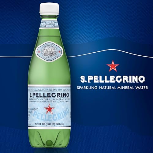 S.Pellegrino Sparkling Natural Mineral Water, Plastic Bottles, 16.9 Fl Oz (Pack of 12)