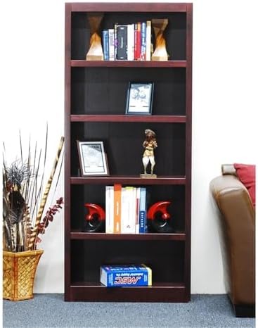 Concepts In Wood Midas Five Shelf Bookcase 72" H Cherry Finish