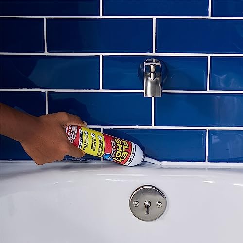 Flex Shot, Flexible Rubber Silicone Sealant, Waterproof Caulk, UV Resistant, No Caulk Gun Needed, Perfect for Kitchen, Bath, Showers, Sinks, Baseboards, Black, 8oz, 1-Pack