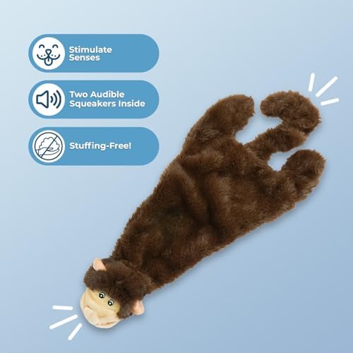Best Pet Supplies 2-in-1 Stuffless Squeaky Dog Toys with Soft, Durable Fabric for Small, Medium, and Large Pets, No Stuffing for Indoor Play