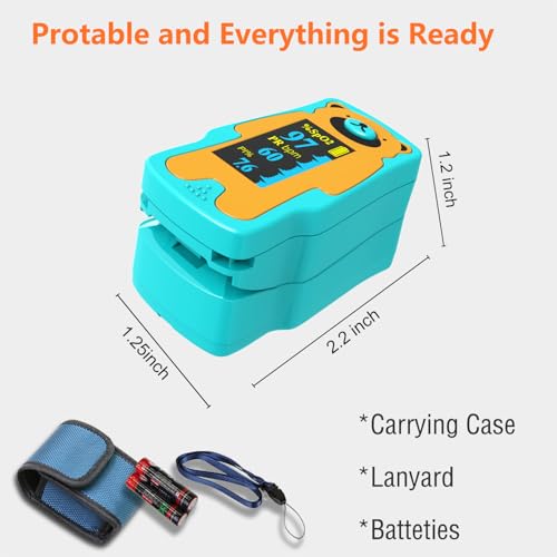Pediatric Pulse Oximeter, OLED Display Oxygen Monitor Fingertip for Children, Baby & Kids, Blood Oxygen Saturation Monitor (SpO2)