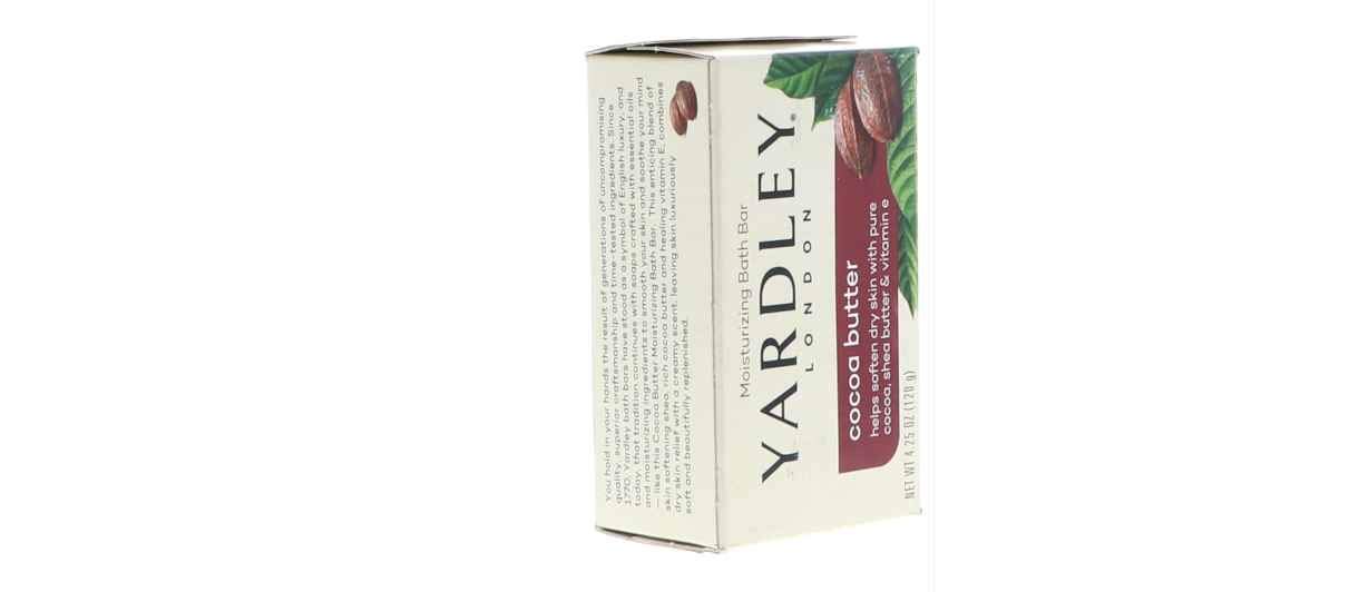 Yardley London Nourishing Bath Soap Bar Cocoa Butter, Helps Soften Dry Skin with Pure Cocoa Butter, Shea Butter & Vitamin E, 4.0 oz Bath Bar, 1 Soap Bar