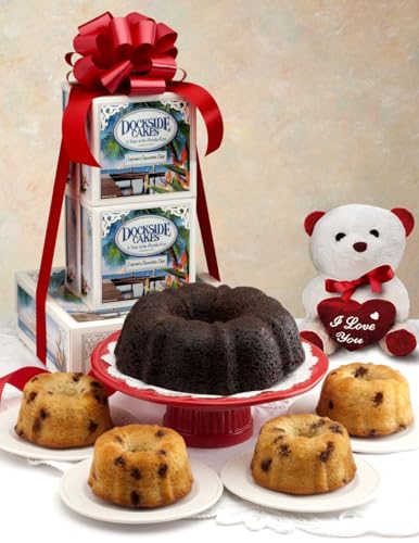 Dockside Market Banana Nut Bundt Cake - Tropical Fruit Cake Dotted with Crunchy Chopped Pecans. Perfect Gourmet Gift for Gift Baskets, Birthdays, Parties - 24 oz