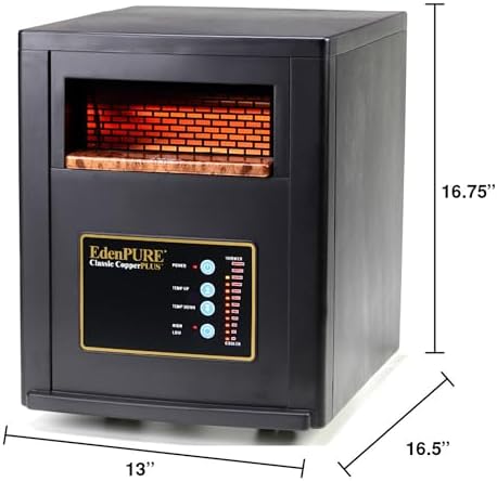 EdenPURE CopperPLUS Infrared Heaters for Indoor Use Portable 1000 Sq Ft