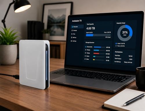 Avolusion PRO-T5 4TB USB 3.0 External Hard Drive for Windows & Mac OS (White) - 2 Year Warranty