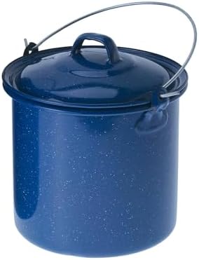 GSI Outdoors 1.75 qt Straight Pot w/Lid & Handle - Enamelware for Cooking Outdoors, Camping & Travel