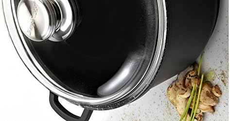Berghoff EuroCAST Cast Aluminum Nonstick 8" Stockpot, 3.2qt Soup Pot | Induction Pasta & Stew Cooking Pot with Straining Glass Lid