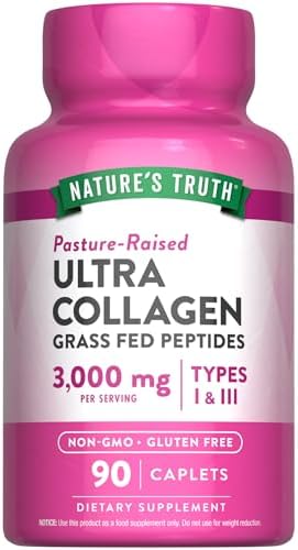 Nature's Truth Collagen Peptides | 90 Caplets | Type 1 and 3 with Vitamin C | Grass Fed, Non-GMO & Gluten Free Supplement