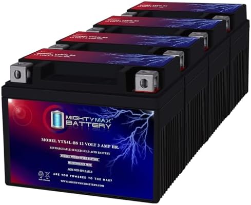 Mighty Max Battery YTX4L-BS Replacement for 1999-03 E-Ton AXL, TXL, NXL, RXL 50 and 90cc
