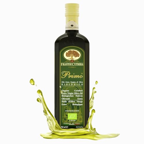 Frantoi Cutrera Primo Cold Extracted Italian Extra Virgin Olive Oil Cold Pressed, Polyphenol Rich Olive Oil, Authentic Certified DOP Sicilian EVOO Imported From Italy, 25.4 fl oz (Pack of 1)