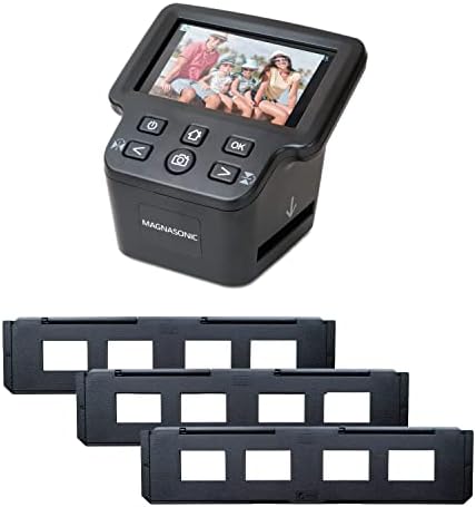 Magnasonic All-in-One 24MP Film Scanner with Large 5" Display & HDMI, Converts 35mm/126/110/Super 8 Film & 135/126/110 Slides into Digital Photos