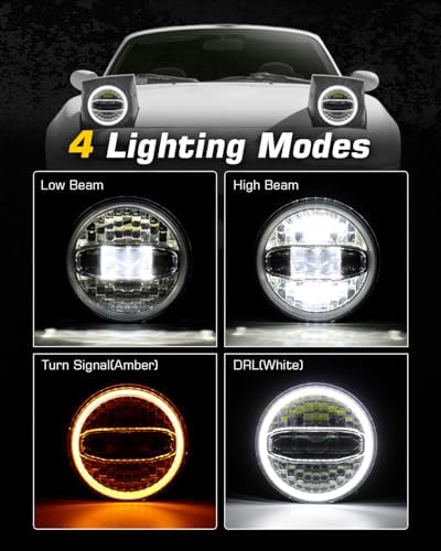 5x7 7x6 Inches LED Headlights H6054 Hi/Low Sealed Beam DOT/SAE Headlamps