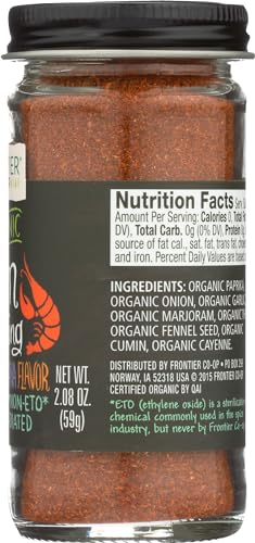 Frontier Co-op Organic Cajun Seasoning, Louisiana-Style Spice Blend for Meats, Seafood, Jambalaya