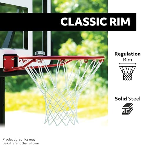 Lifetime Portable Outdoor Basketball Hoop, 42 Inch Backboard, 7.5-10 Ft Telescoping Height Adjust
