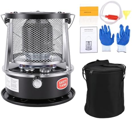 Kerosene Heater Portable Adjustable Height 2.6KW Efficient Space Heater for Camping Garage Home Use