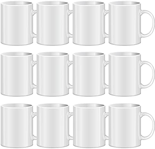 TANGLONG 11oz White Ceramic Sublimation Cups, 12PCS Mugs Blank for DIY gifts | Tazas Para Sublimar, Ceramic Cup, Sublimation Mugs Blank