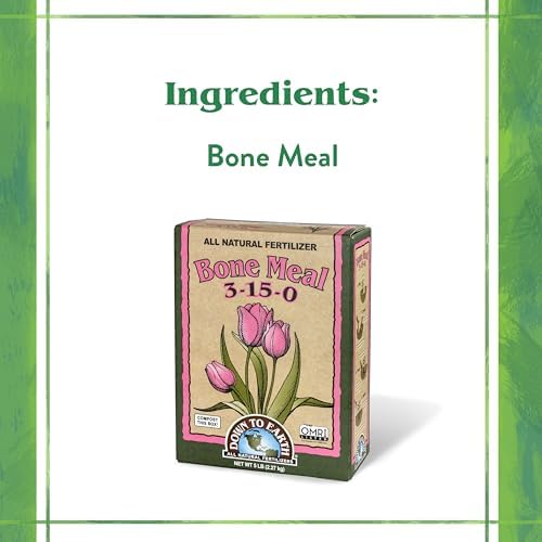 Down To Earth All Natural Fertilizers Organic Bone Meal - 3-15-0, 5 lb | High Phosphorus Plant Food for Buds, Bulbs, Blooms, Flowers, Onions, Garlic