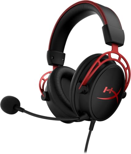 HyperX Cloud Alpha - Gaming Headset, Dual Chamber Drivers, Legendary Comfort, Aluminum Frame, Detachable Microphone, Works on PC, PS4, PS5, Xbox One, Xbox Series X|S, Nintendo Switch and Mobile – Red | Dual Chamber Drivers, Legendary Comfort, Aluminum Fr…