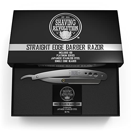 Shaving Revolution Straight Edge Barber Razor - Includes 100 Blades