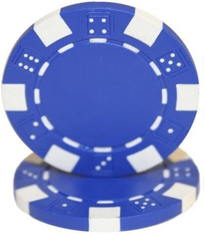 Brybelly Clay Composite Striped Dice 11.5-gram Poker Chips (100-pack) - Blank Non-denominated Poker Chips - Custom Cash Games and Home Casino Poker Nights