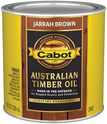 Cabot Australian Timber Oil Wood Stain and Protector, Jarrah Brown, 1/2 Pint