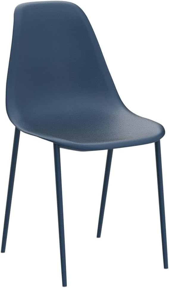 Poly & BARK Isla Modern Kitchen Chairs Set of 4 - Plastic Dining Chair with Metal Legs - Quick Assembly Simple Cafe Chairs Plastic for Indoor or