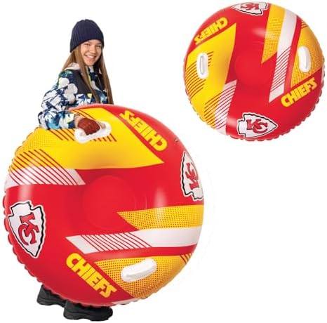 Big Mouth Inc NFL Snow Tube, Heavy Duty Inflatable Snow Sled for Winter Tubing, Ride-On Snow Tube with Handles for Kids and Adults, Outdoor Winter Fun and Football Fan Gifts