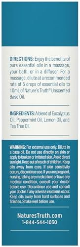 Nature's Truth Breathe Easy Essential Oil Blend | 15 mL | with Eucalyptus, Peppermint, Lemon, and Tea Tree Oils | for Aromatherapy | Pure Plant Based