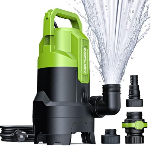 Sump Pump 3/4 HP 3430GPH Submersible Water Pump with 20ft Cord, Utility Pump for Pool Draining, Basement, Backyard Flooding, Quick-Connect Design