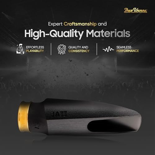 Theo Wanne ESSENTIALS Jazz Alto Saxophone Mouthpiece with Medium Chamber, Roll-Over Baffle & Balanced Tone for Smooth Jazz, Classic & Big Band - Exceptional Clarity Sax Mouthpiece - Size 7 (0.081")