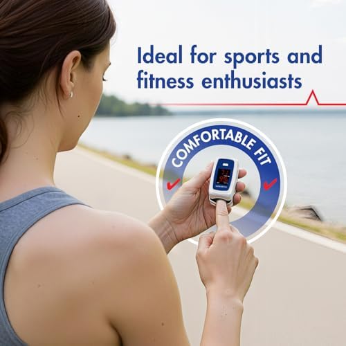 SmartHeart Fingertip Pulse Oximeter | Pulse Rate Monitor, Blood Oxygen Saturation, LED Display, Portable for Home & Sports Use