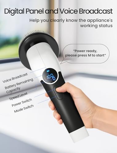 Keimi Electric Spin Scrubber, 2025 New Cordless Shower Cleaning Brush with 8 Replaceable Brush Heads, 3 Adjustable Speeds