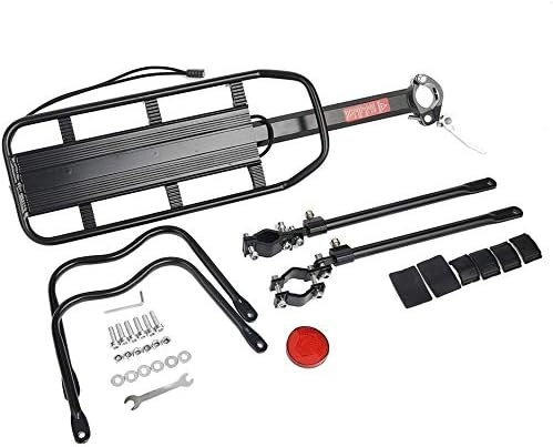 Amarine Made Bike Rear Rack 110 Lbs Capacity Aluminum Alloy or Iron Bicycle Rear Rack Adjustable Pannier Bike Luggage Cargo Rack Quick Release